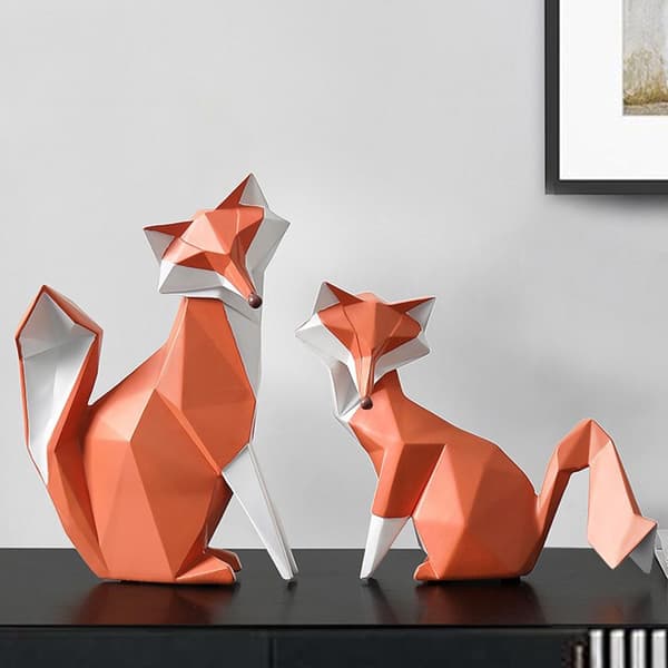 Resin Fox Staty geometrisk abstrakt figur 3