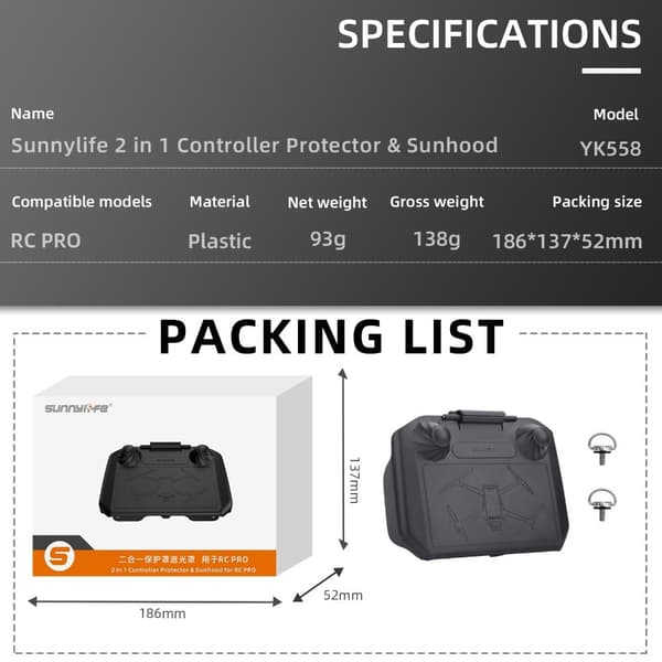 Ohjain Protector Sun Hood Guard black