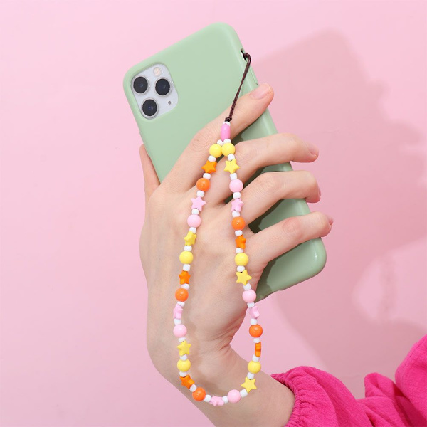 Mobiltelefonkæde akrylperler 5 5