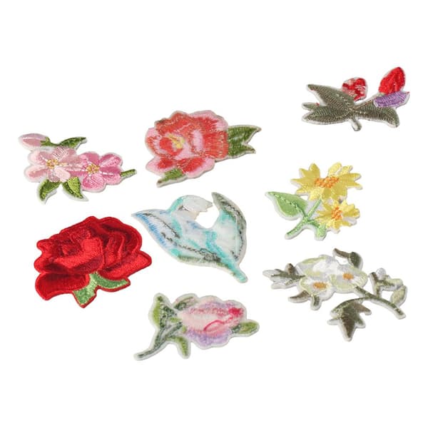 Mini Blomster Strygemærker Broderede Mærker