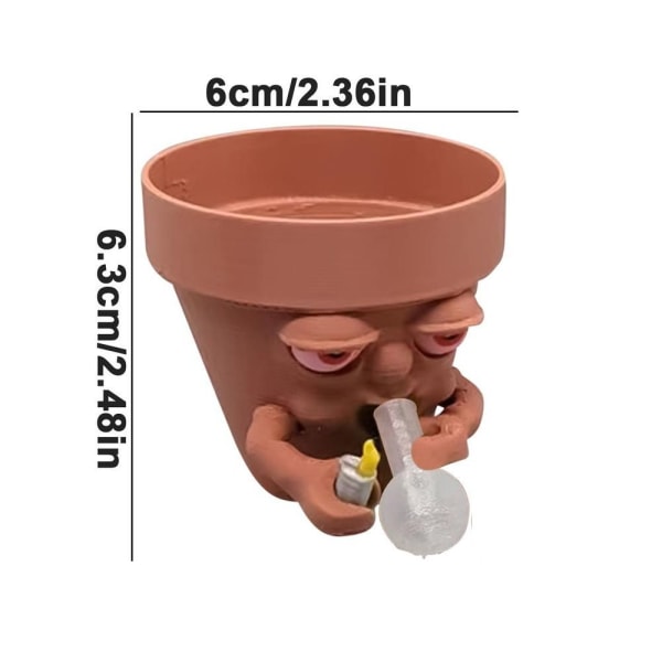 Smoking Planter Sarjakuva Smoking Man Planter WHITE S white S