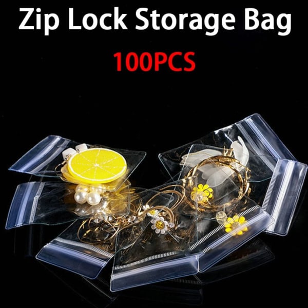 100 st/lot Zip Lock Bag Självförslutande förvaringspåsar 13X13CM 13x13cm