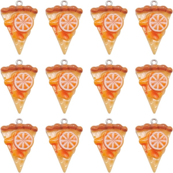 25 stk Resin Sitronpai Charms Søt Resin Triangle Pizza Charms