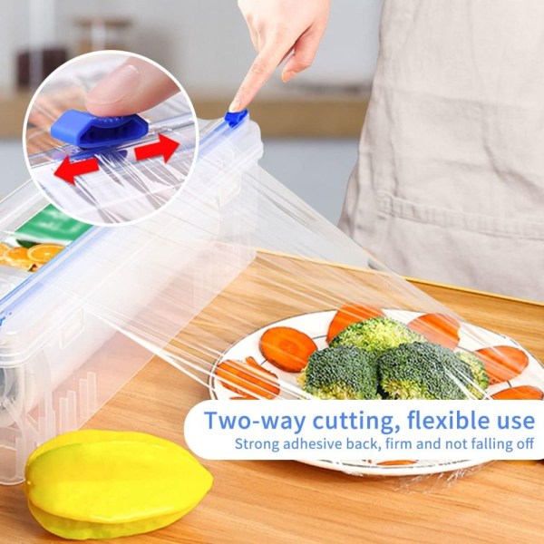6 stk Plastic Wrap Cutter Klæbende Glide Food Wrap Slicer sticky&plug-in