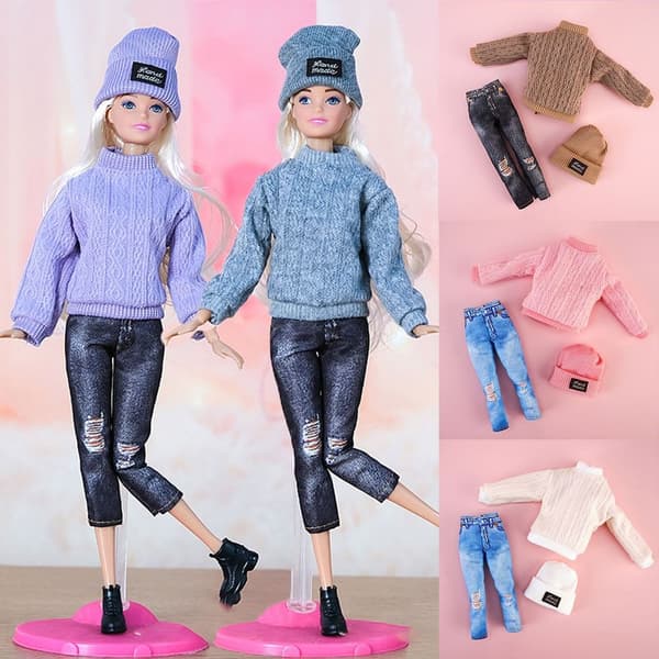 1 Set Dockor Byxor Vinterkläder Tröjor 5 5 5