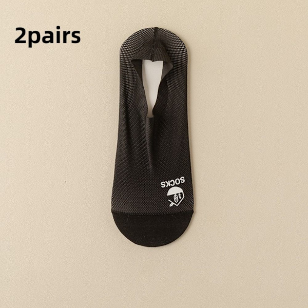 2 par Ice Silk Sock Invisible Socks SORT black