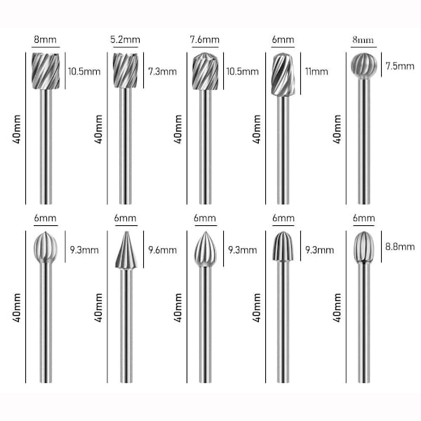 Borrbitssatser Roterande grader Verktyg SILVER 6ST silver 6pcs