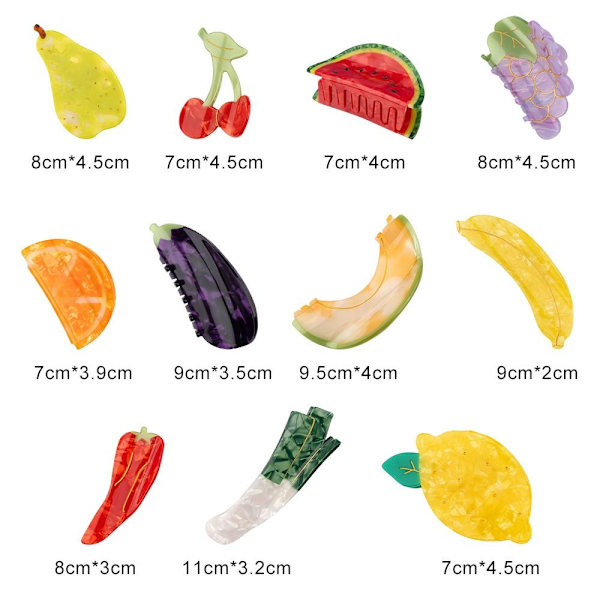 Hårklor Frukt Grönsaksdesignklämmor 01 01 01