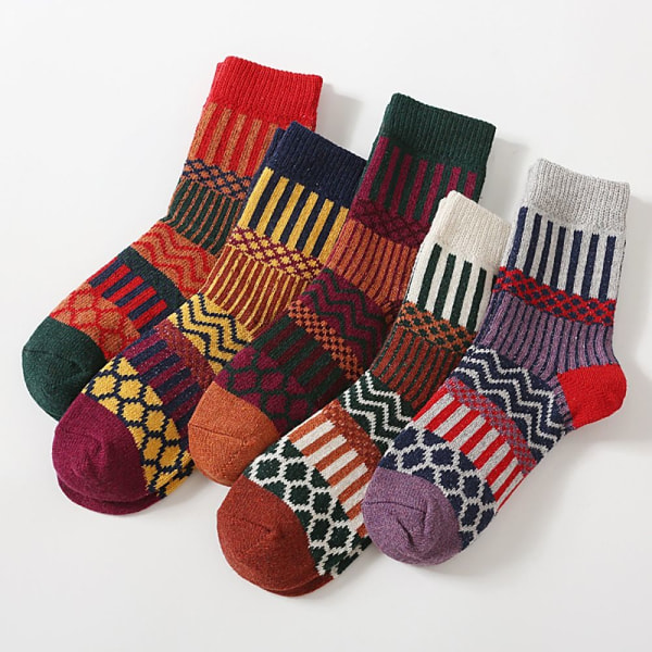5 par tykke sokker til kvinder Uld termosok A A A