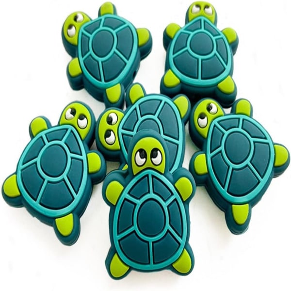 10 Stk Silikone Løse Perler Turtle Beads Grønne Skildpadde Perler