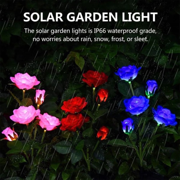 Rose Solar Lights Blomma LED-lampa BLÅ blue