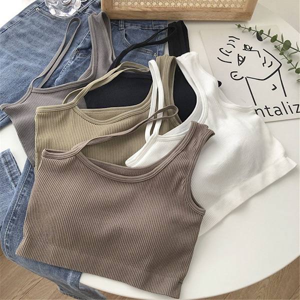 Dam Tank Sexiga Underkläder Crop Top GRÅ grey