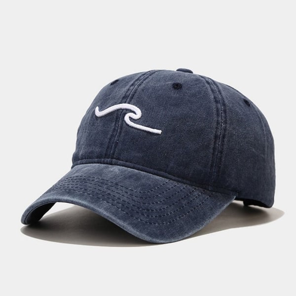 Wave Broderi Baseball Kepsar Distressed Faded Cap KAFFE coffee