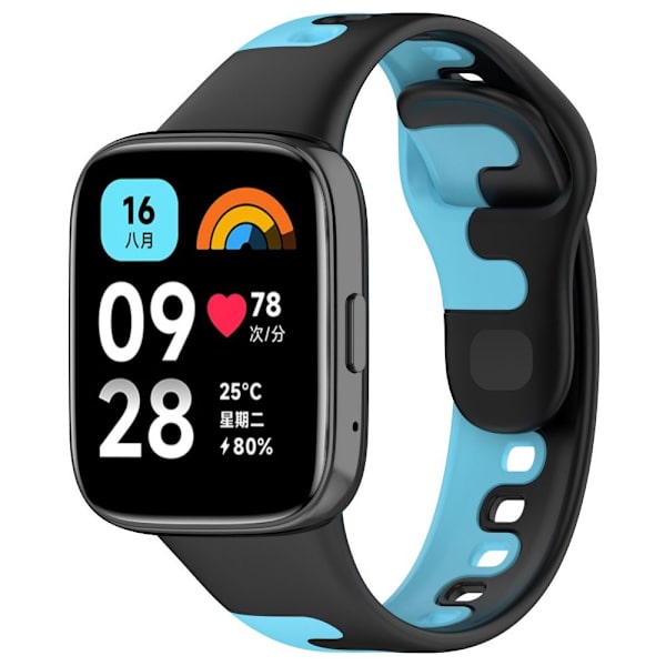 Silikoni watch ranneke MUSTA&SININEN black&blue