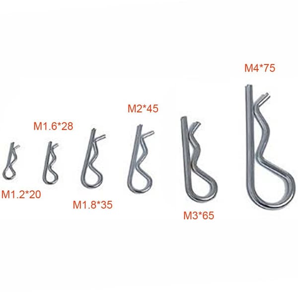 24 stk. Sortiment af Splints, Wave R-klips, Sikrings Splints