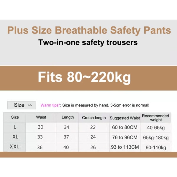 Safety Pants Anti Chafing Shorts HVIT L White L
