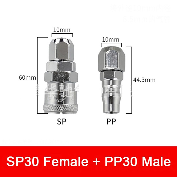 Quick Connector Rapidities Pneumatisk Fitting SP30 PP30 SP30 PP30 SP30 PP30