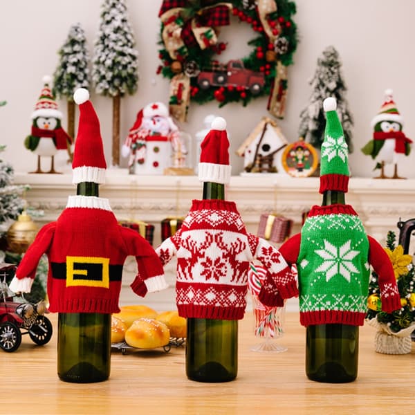 Julchampagneflaskhatt Vinflaskpåse C C C
