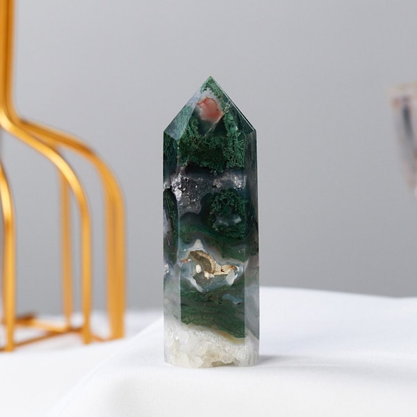 1kpl Moss Agate Natural Crystal Point 5-6cm 5-6cm