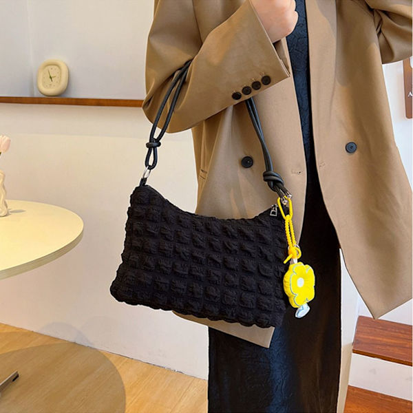 Ruudullinen Kangaskassi Cloud Armpit Bag KELTAINEN yellow