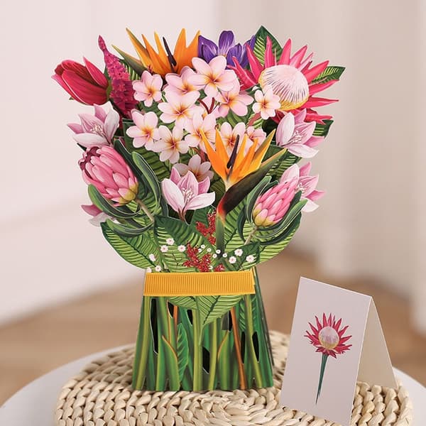 3D Pop-up bukett pappersblommor 6 6 6