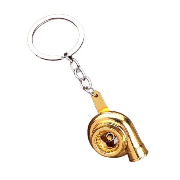 Turbo Turbolader nøkkelring Spinning Turbin Key Pendant GULL Gold