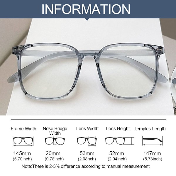 Anti-Blue Light Glasses Ylisuuret silmälasit MUSTA Black