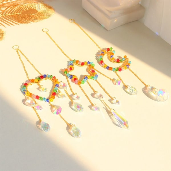 Crystal Sun Catchers Rainbow Prisms Pendant STAR STAR