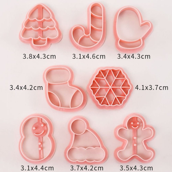 8 Stk/Sæt Julekageforme Kikseforme Bageform 8Pcs/Set