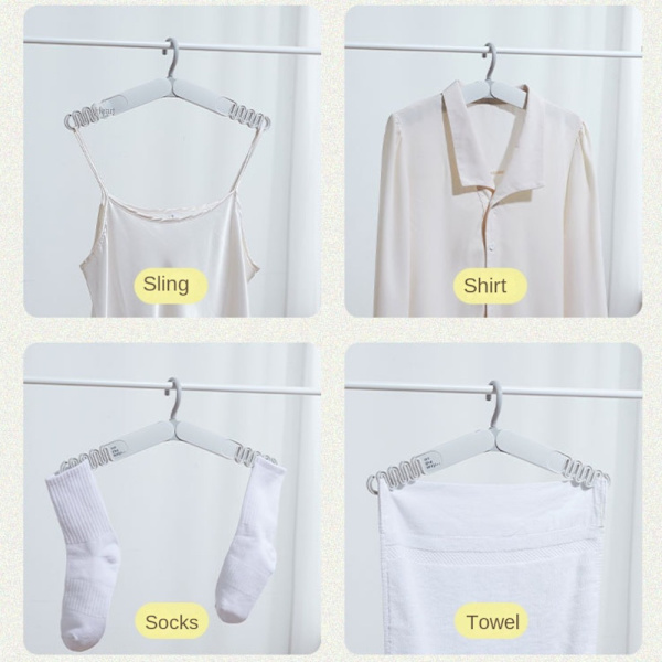 4 STK Sammenfoldelige Tøjbøjler Rejsebøjler Undertøjsholdere Light Gray 4 PCS-4 PCS