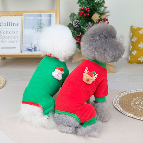Jul Bomullsväst Höst Och Vinter Hundkläder RÖD 2XL Red 2XL