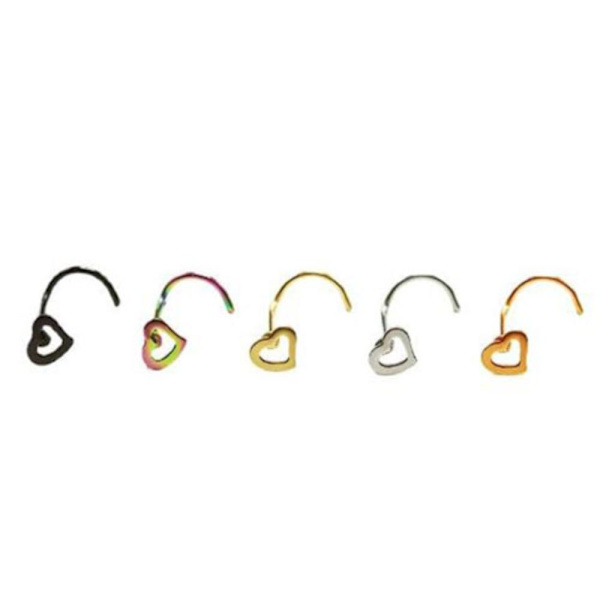 Nose Stud Heart Screw Studs 04 04 04