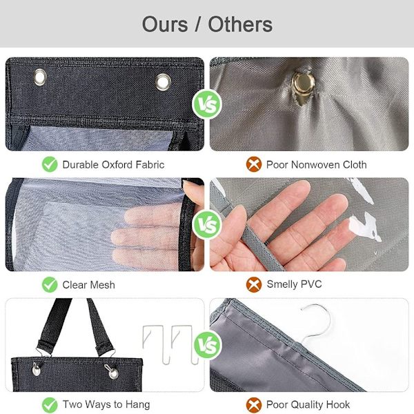 Vaatteet Hanging Organizer Vaatekaappi Riippukassi MUSTA black