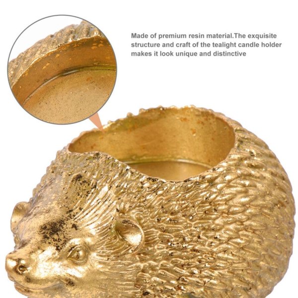 Hedgehog Lysestage Fyrfadsstage GULD Gold