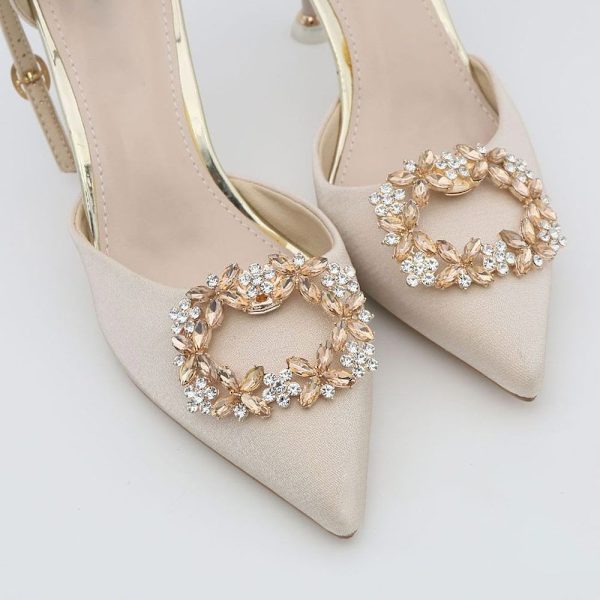 Rhinestone Shoe Clip Shiny Dekorativ Clip GRÅ Grey