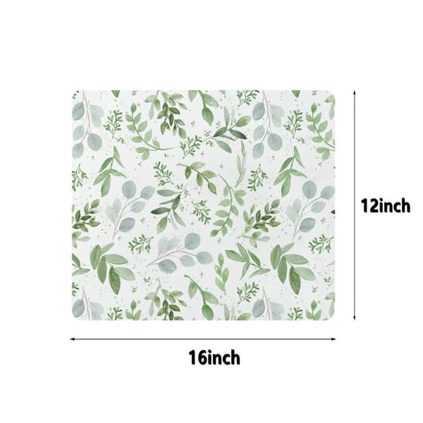 2 ST Green Leaves Matta Dish Torkmatta Mikrofibermatta