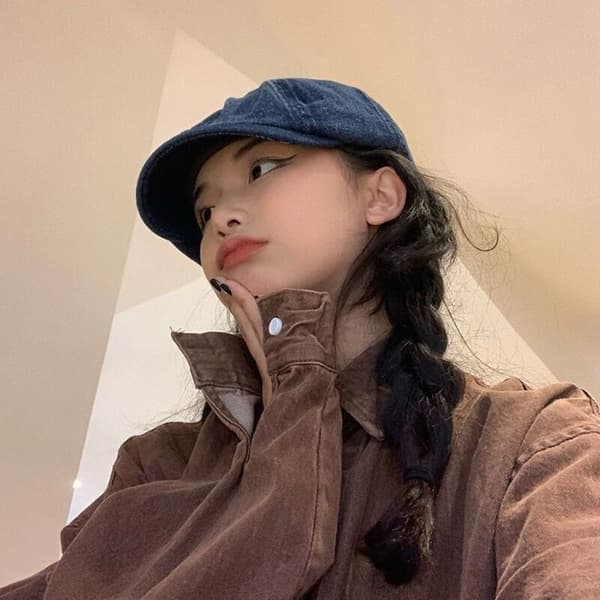 Åttekantet Cap Beret Cap MØRKEBLÅ MØRKEBLÅ dark blue