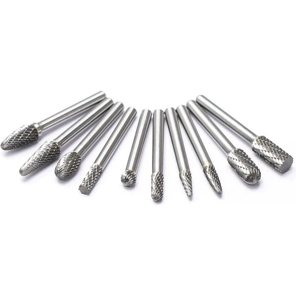 10 stk. Hardmetallgrassett roterende filer Bits Solid Power Tool