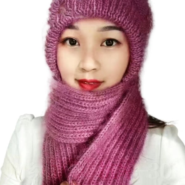 Integrert Cap Skjerf Beanie Hat Skjerf ROSA Pink