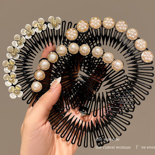 Rhinestone Hair Comb Vågigt hårbåge 7 7 7