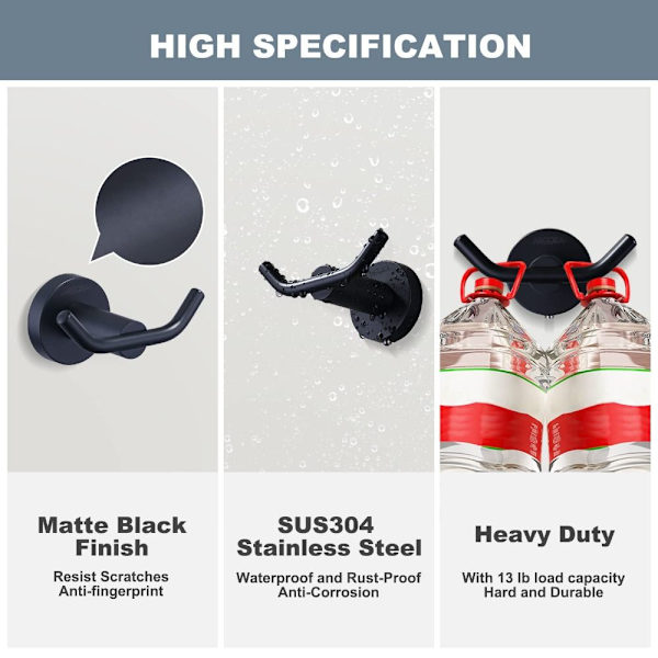 Pyyhekoukut Double Robe Towel Hook Käsipyyhepidike