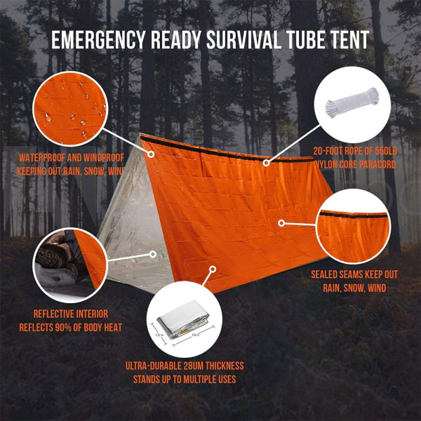 Utomhus bärbar PE Emergency Survival Tent Sovsäck silver