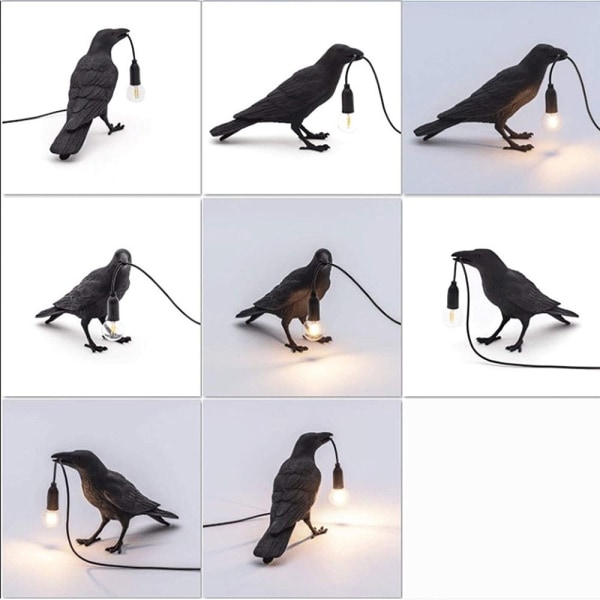 1 st Creative Animal Lifelike Resin Crow Bird Lamp vit