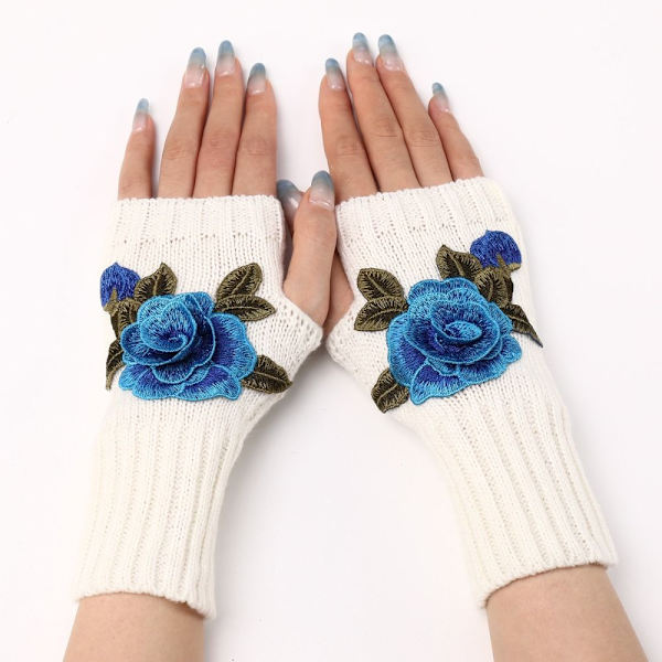 Håndleddshansker Fingerløse hansker HVIT&BLÅ HVIT&BLÅ white&blue