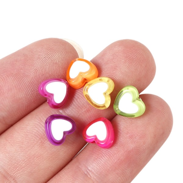Heart Shape Bead Candy Color Beads Färgglad pärla