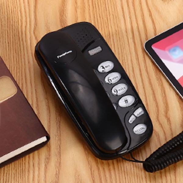 Sladdtelefon Trådbunden telefon SVART Black