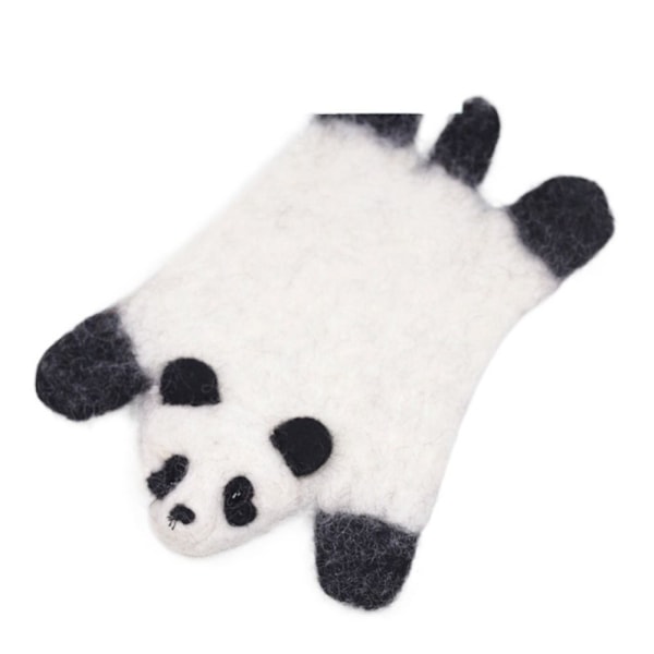 Håndlavet uldfilt glasbrik Animal dækkeserviet SORT PANDA SORT Black Panda