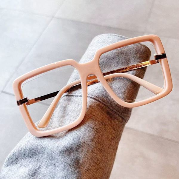 Anti-Blue Light Glasses Oversized Eyeglasses PINK Pink