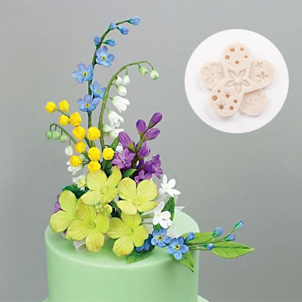 Fyrrebladssilikoneform Fondantkageform E E E