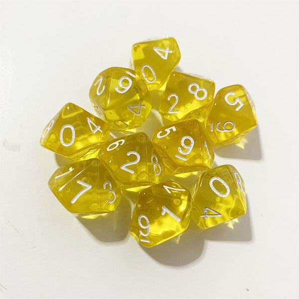 10 kpl / set DND Noppa monitahoinen noppa KELTAINEN KELTAINEN Yellow